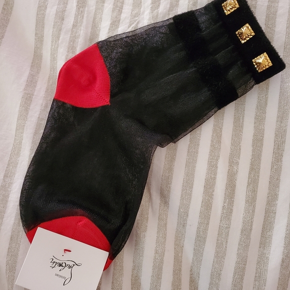 Christian Louboutin Accessories - Christian Louboutin mesh/studs ankle socks